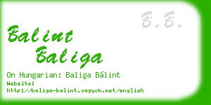 balint baliga business card